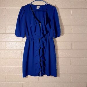 Made la china Elegant Blue Ruffle Dress size M